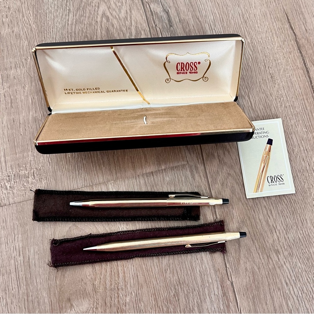 Vintage 1971 Cross 12k Gold Filled Pen Pencil Set‎ Made in USA